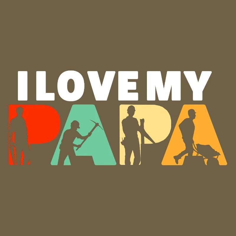 Construction Laborer Papa Tradesman Builder Art