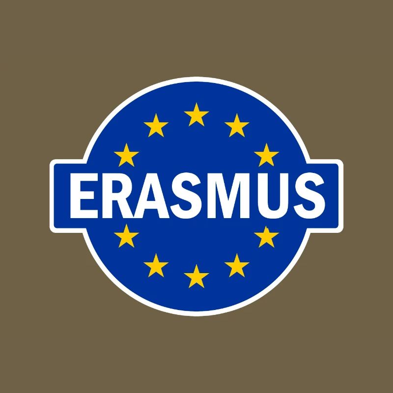 Erasmus Design with EU Flag