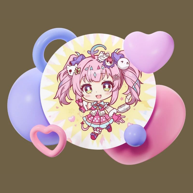 Pastell-Chibi mit Herzchen