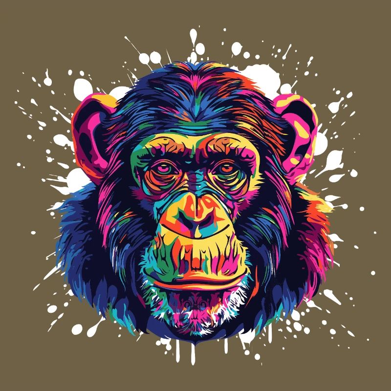 Affe Portrait Splash