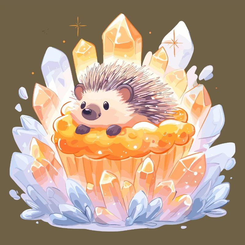 Kristalliger Igel im Cupcake