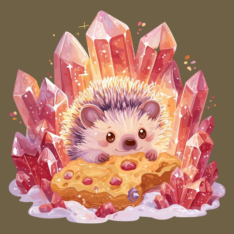 Kristall-Igel mit Cookie
