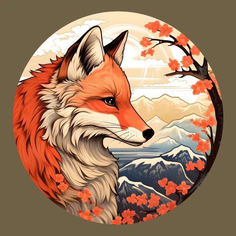 Fuchs zwischen den Blütengipfeln Herbst