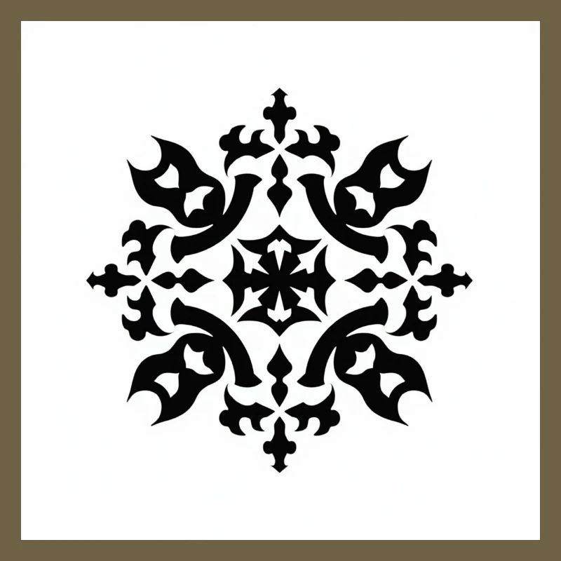 Motif complexe de flocon de neige noir