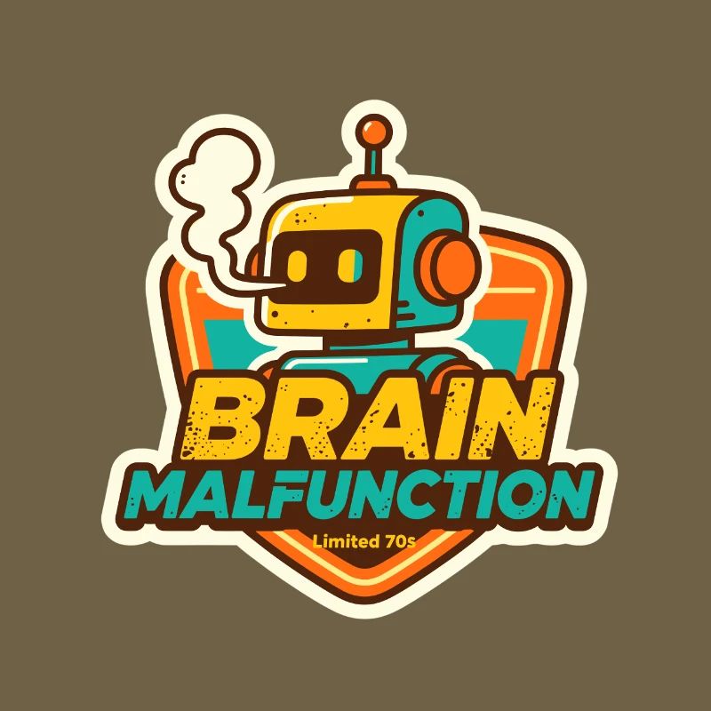 Dysfonctionnement cérébral Conception de robot rétro