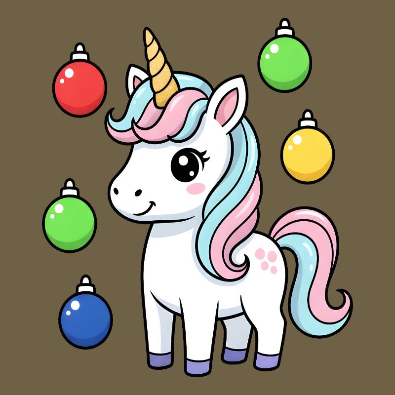Süßes Weihnachts-Einhorn