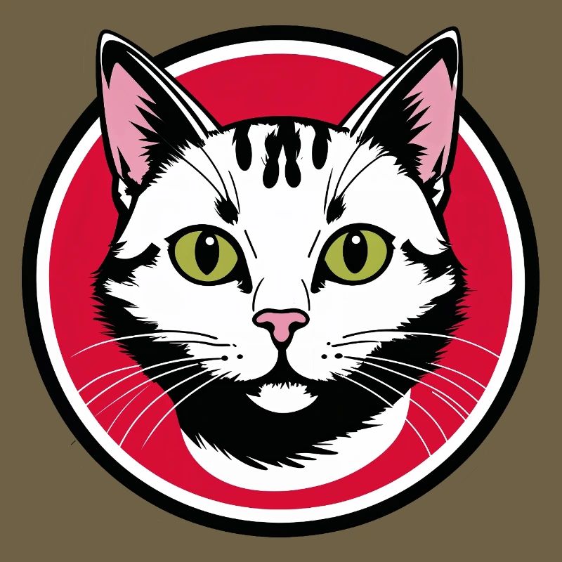 Katzengesicht Emblem im Rotkreis
