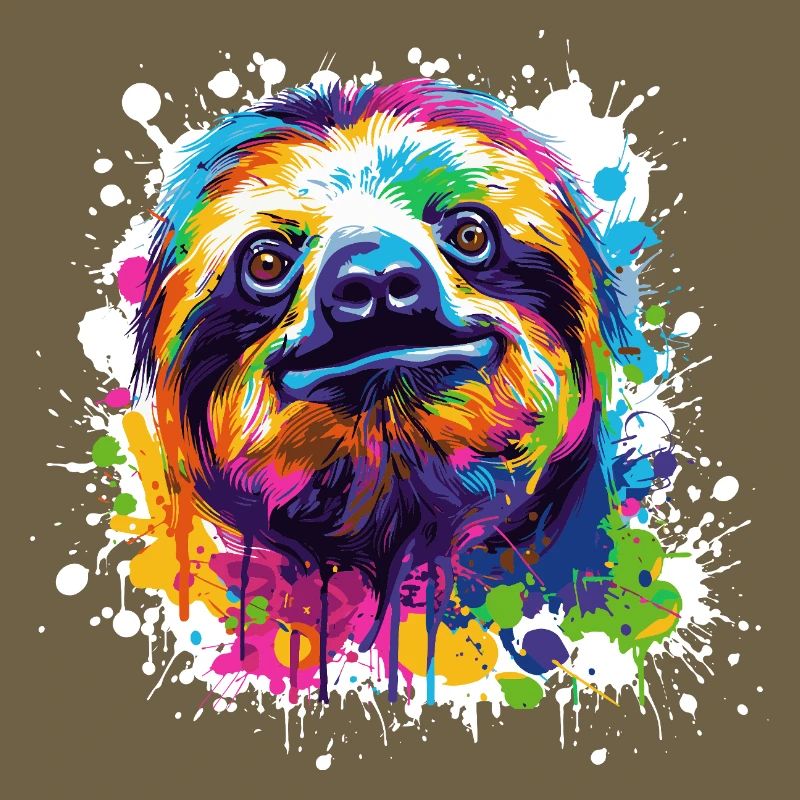 Farbexplosion Faultier Sloth