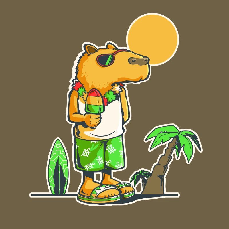 Capybara à la plage