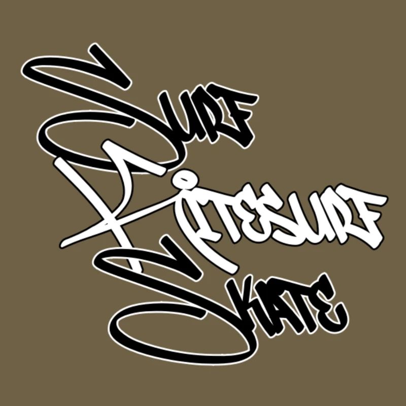 Graffiti Surf Script Blanc
