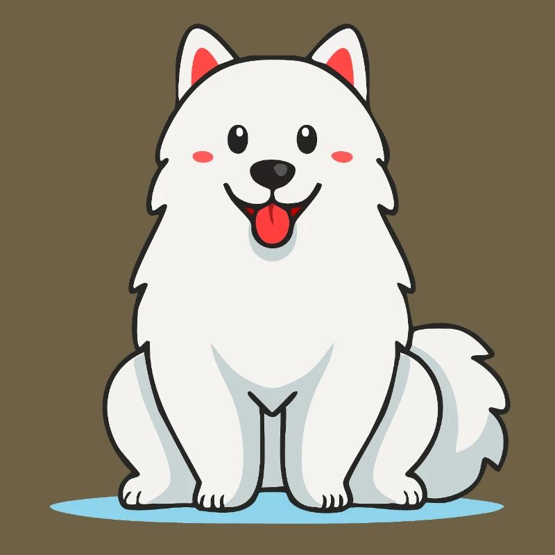Fuzzy White Samoyed Dog (Comic)