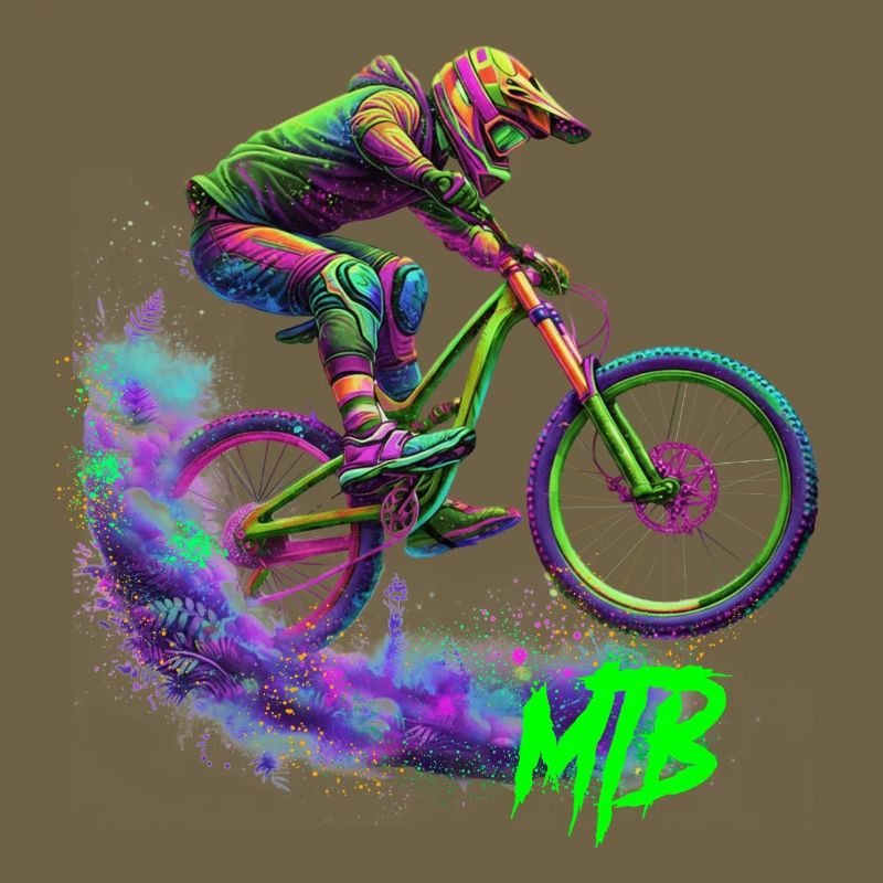 Neon MTB biker