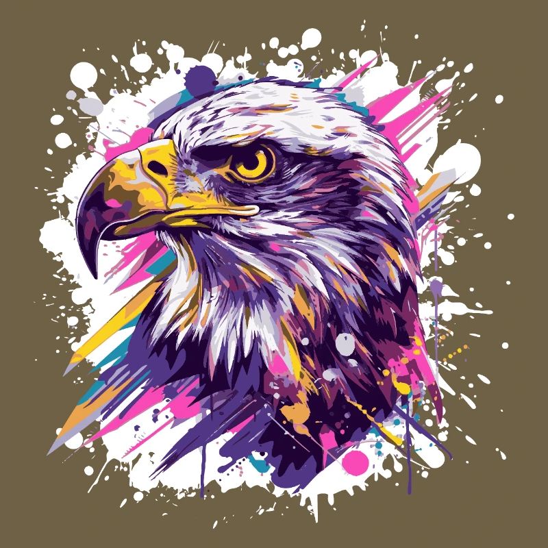 Color Explosion Eagle Head Art