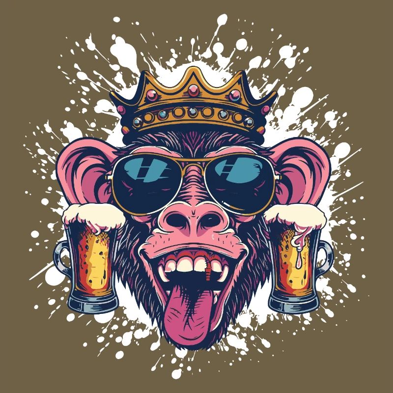 Affe Bier Lustig