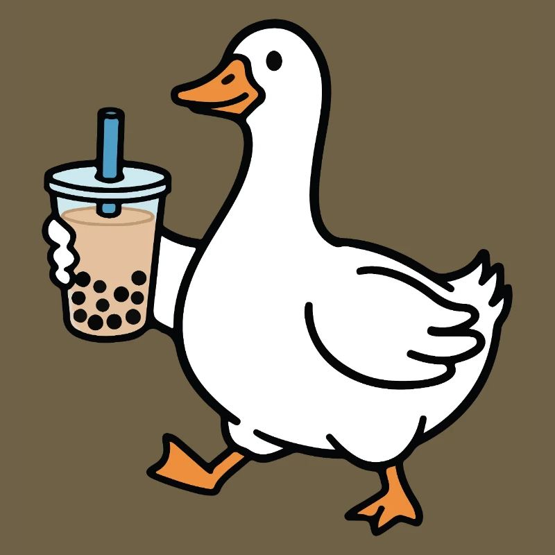 Croaking duck with bubble tea