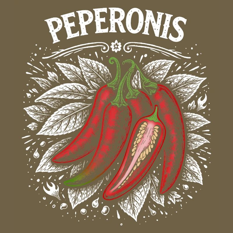 Conception de feuilles brûlantes de pepperoni