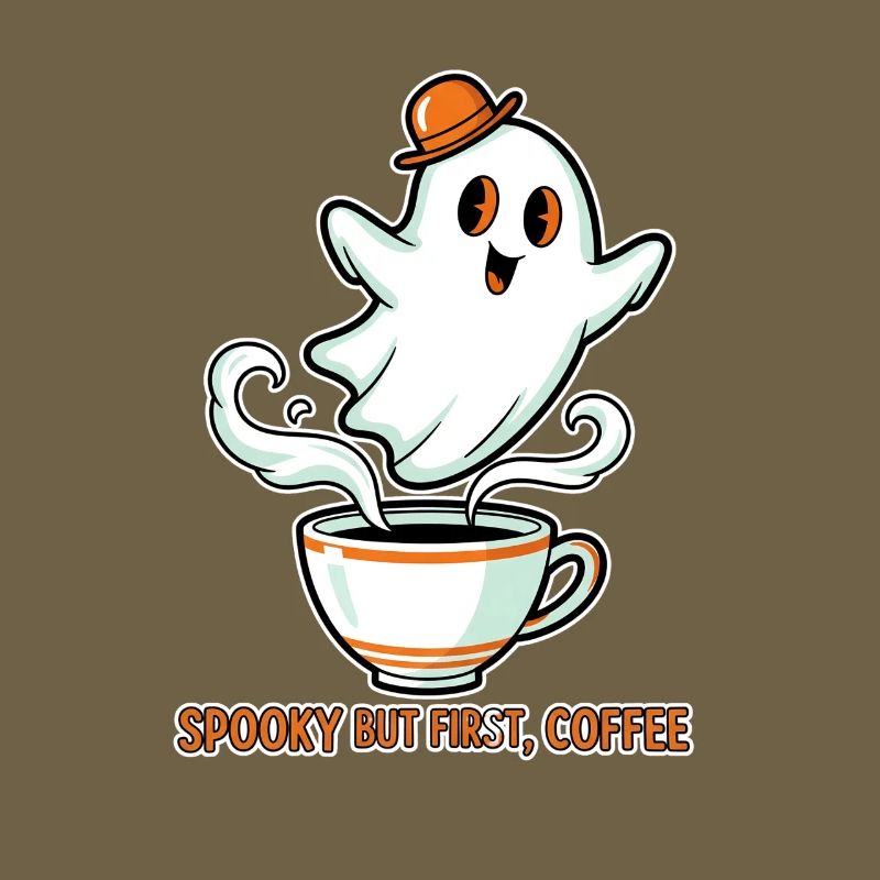 Spooky Ghost with Coffee