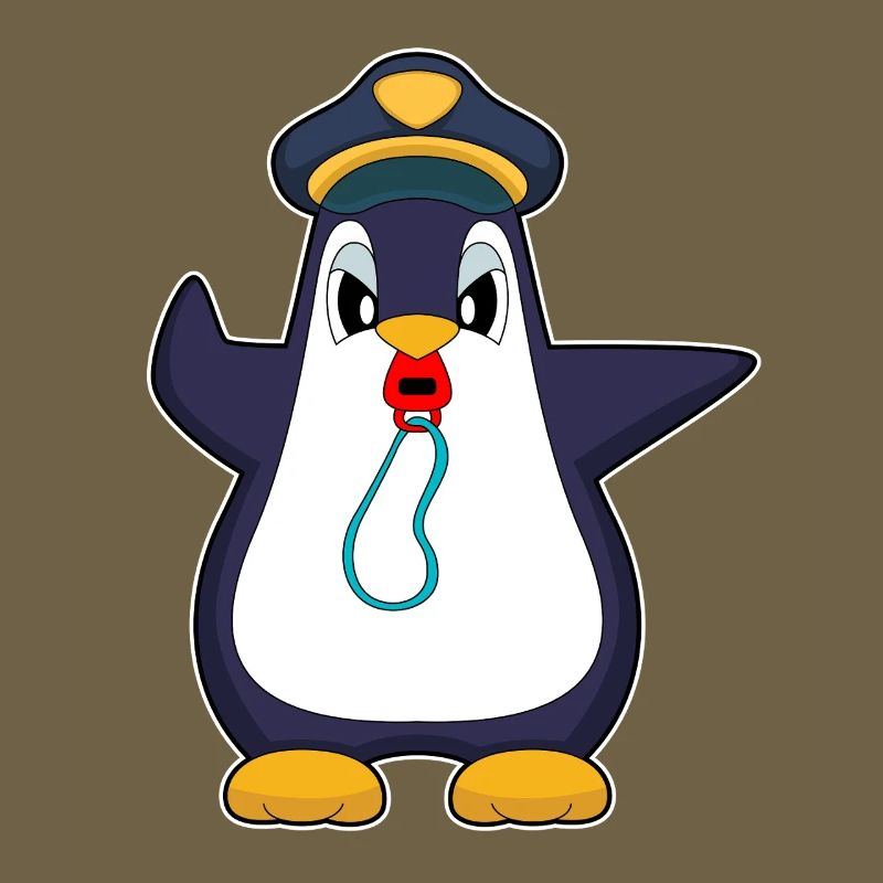 Pinguin Polizist Trillerpfeife Polizei