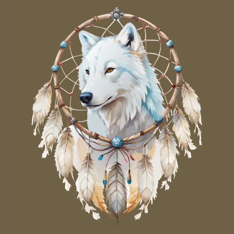 Wolf in einem Traumfänger-Mystisches Wolfs Design