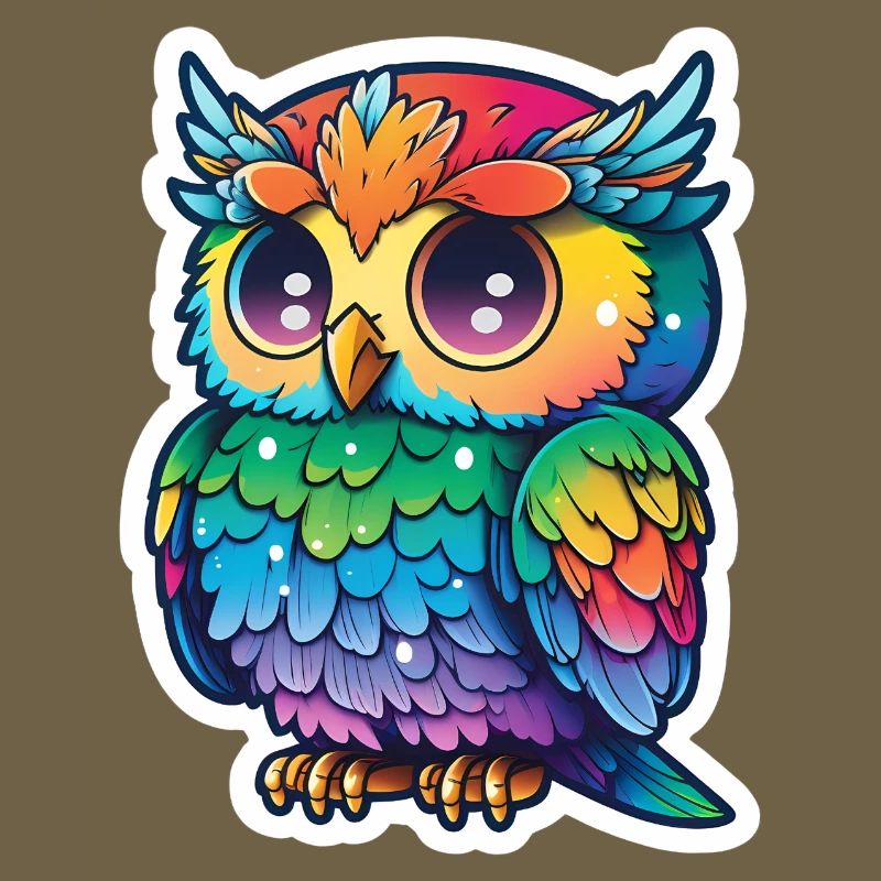 Farbenfrohe Eulenillustration