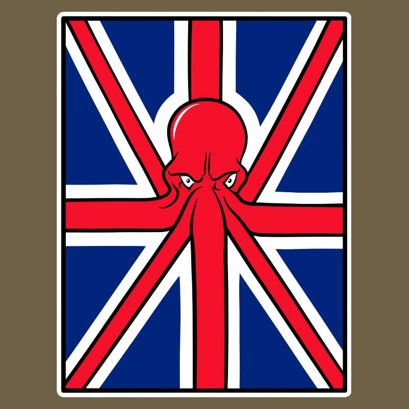 Red Octopus Union Jack Flag