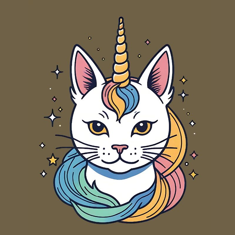 Regenbogen Einhorn Katze