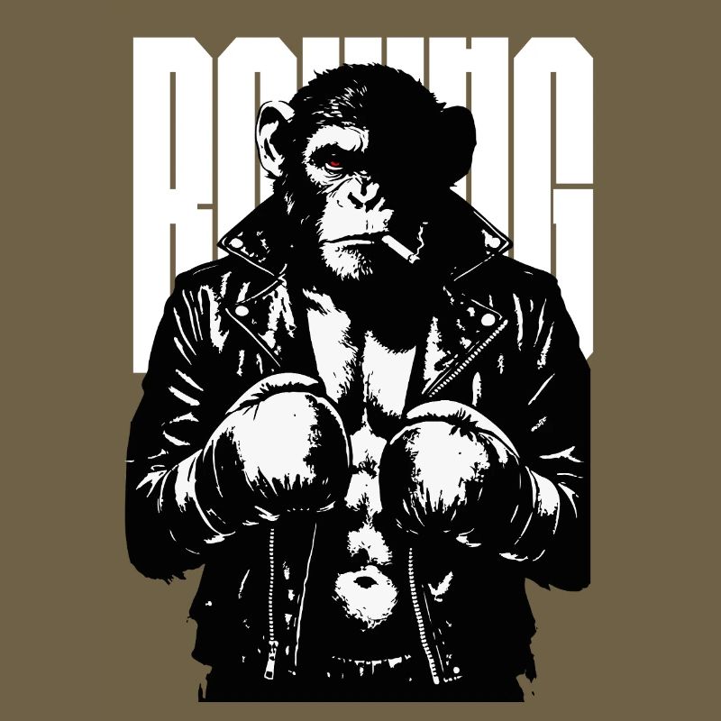 Monkey Boxer Rebel Monkey in Leder-Boxjacke