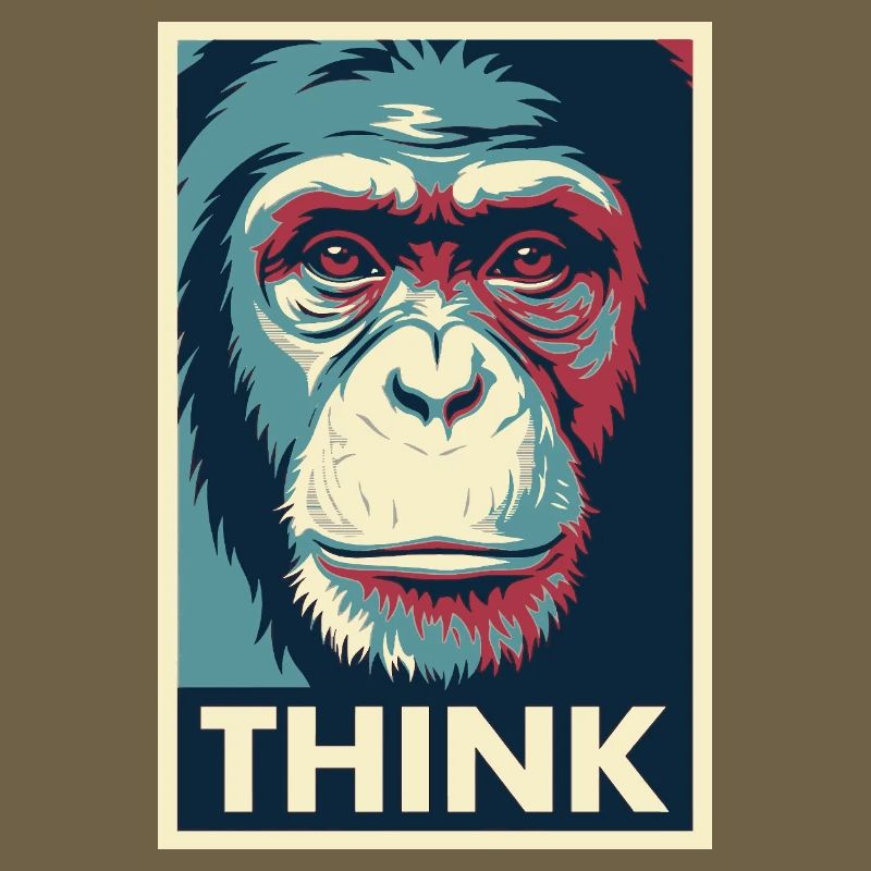 Affiche pop art Monkey Thinking