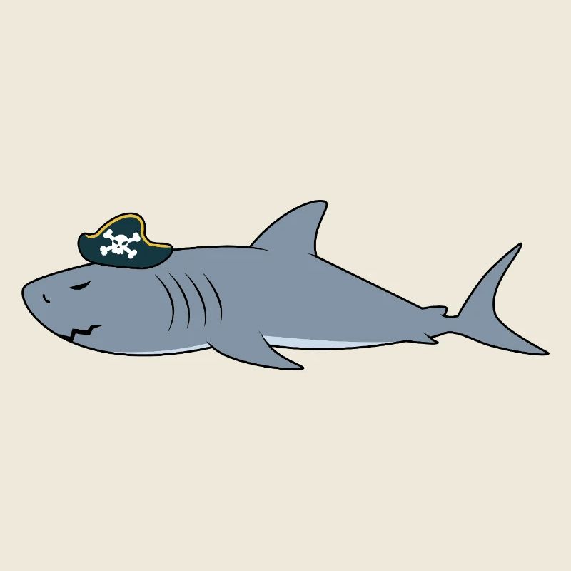 Requin pirate Crâne croisé drôle, cadeau océan