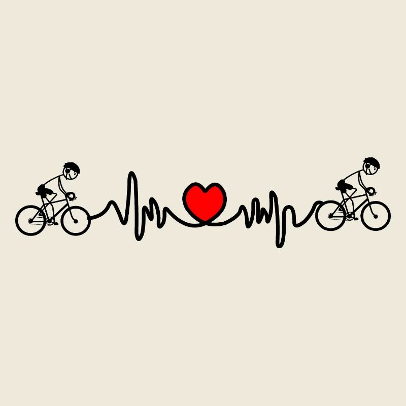 Cycliste avec cardiogramme cardiaque