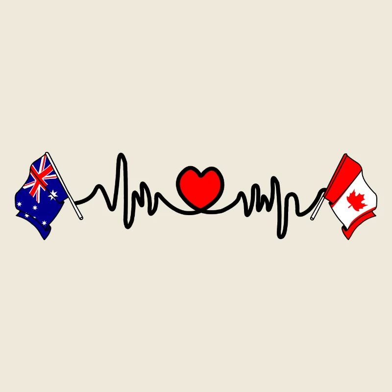 Cardio avec le drapeau de l’Australie et le drapeau du Canada