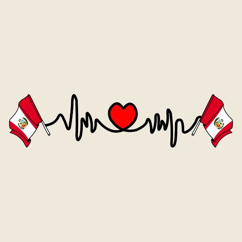 Cardioherz mit Flagge Peru