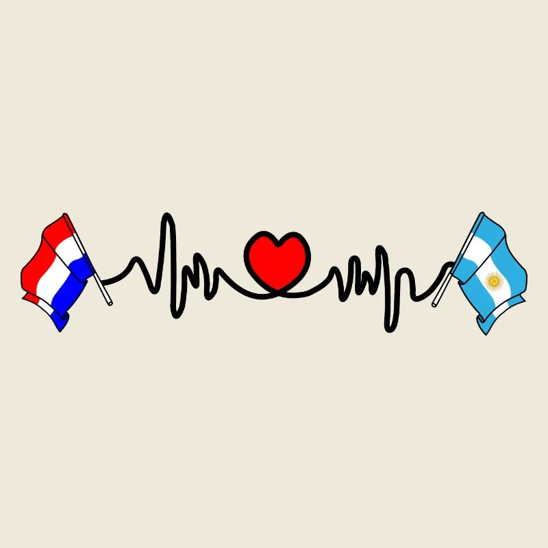 Cardio coeur avec drapeau Pays-Bas, Argentine