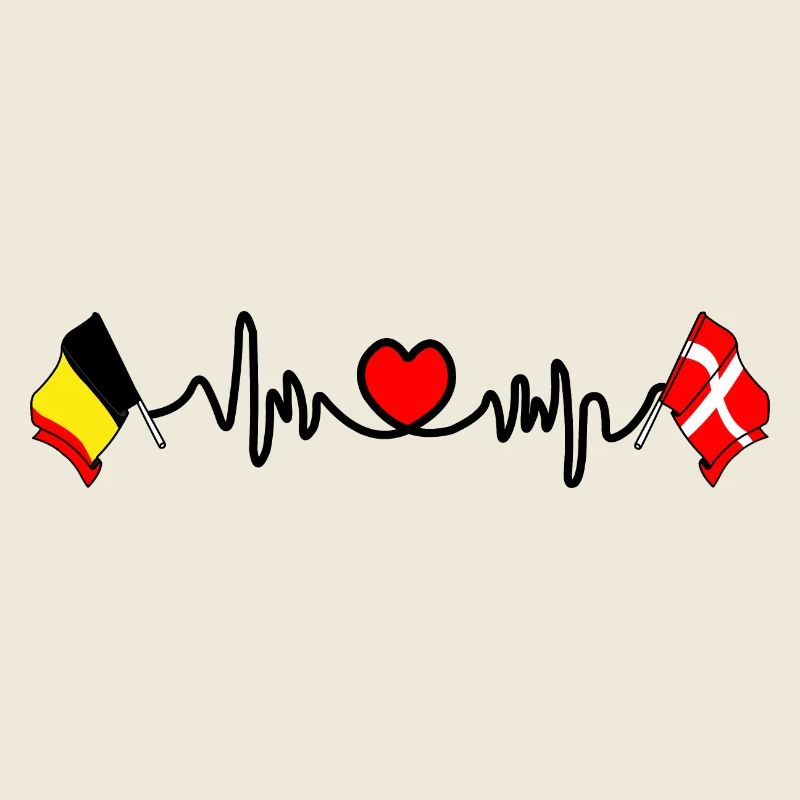 Cardio heart, Drapeau de la Belgique, drapeau du Danemark