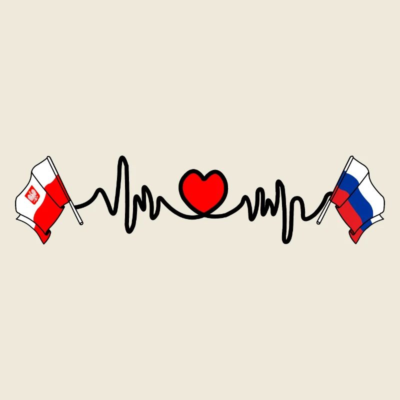 Cardio cardiaque Drapeau Pologne, Russie