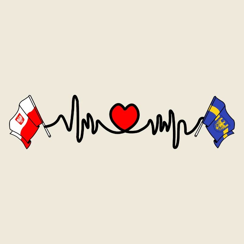 Cardio Heart Drapeau Pologne, Drapeau Silésie