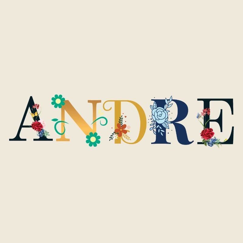 ANDRE Name mit Blumen geschmückt