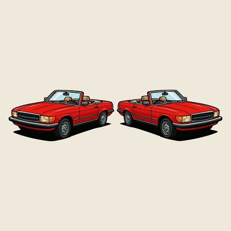 Red convertible duo: classic two-seaters