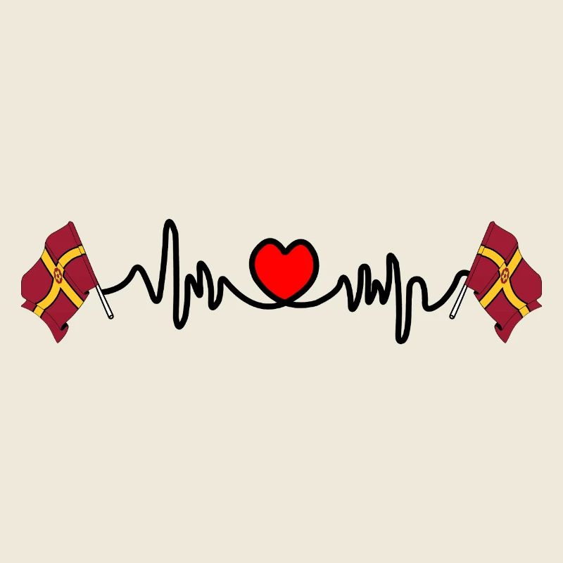 Northamptonshire-Flagge mit Herzschlag