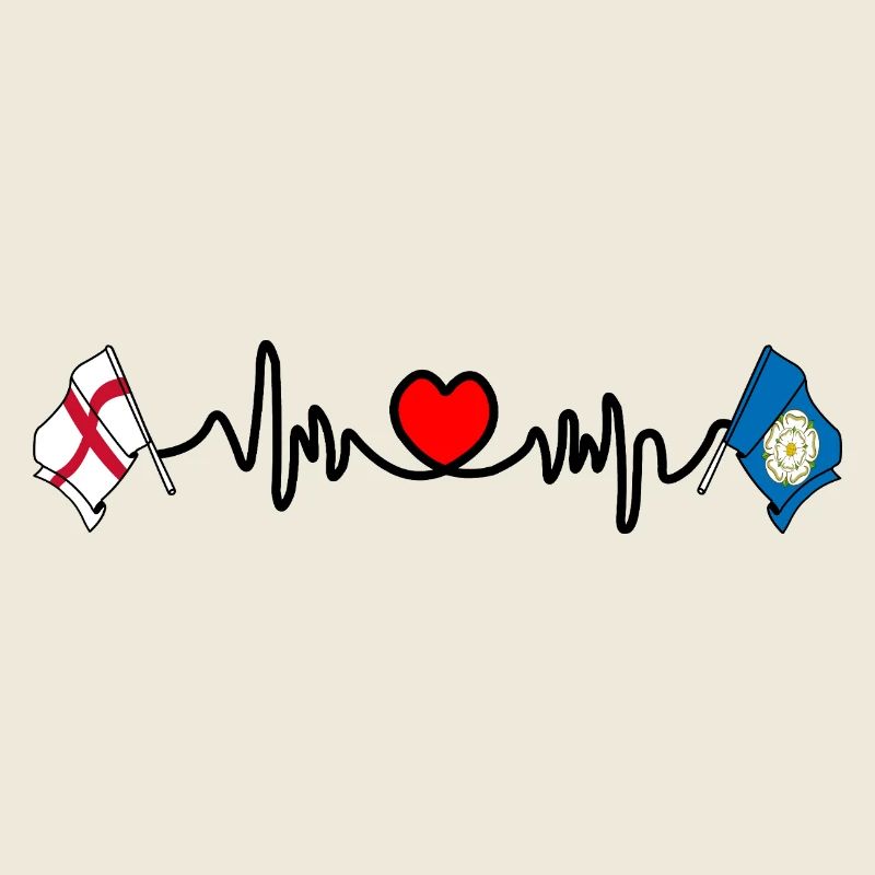 Yorkshire + battement de cœur + drapeau Angleterre
