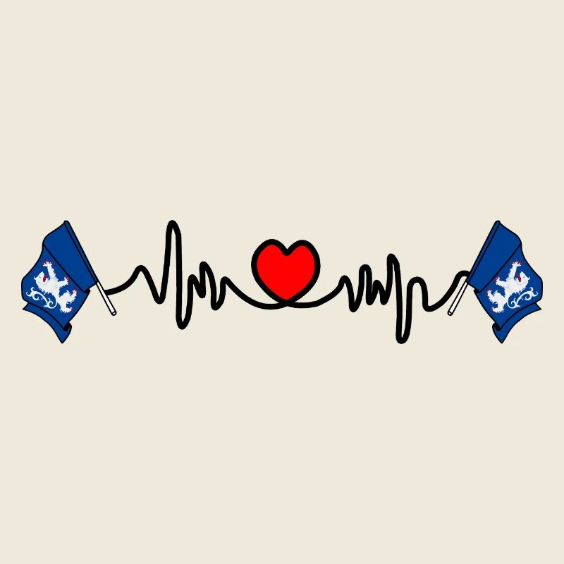 Fréquence cardiaque cardio avec drapeaux de Halland – Suède
