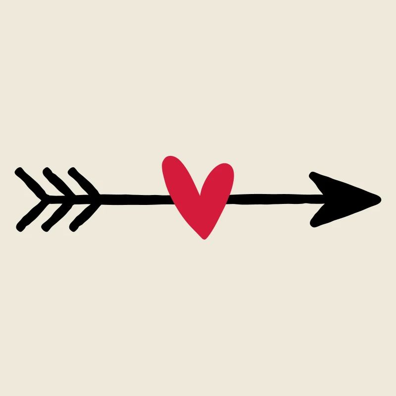 Flèche avec cadeau d'amour coeur cupidon