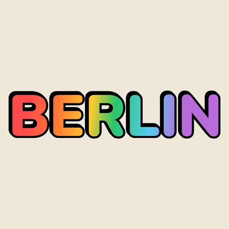 Berlin Rainbow Gradient Letters LGBT