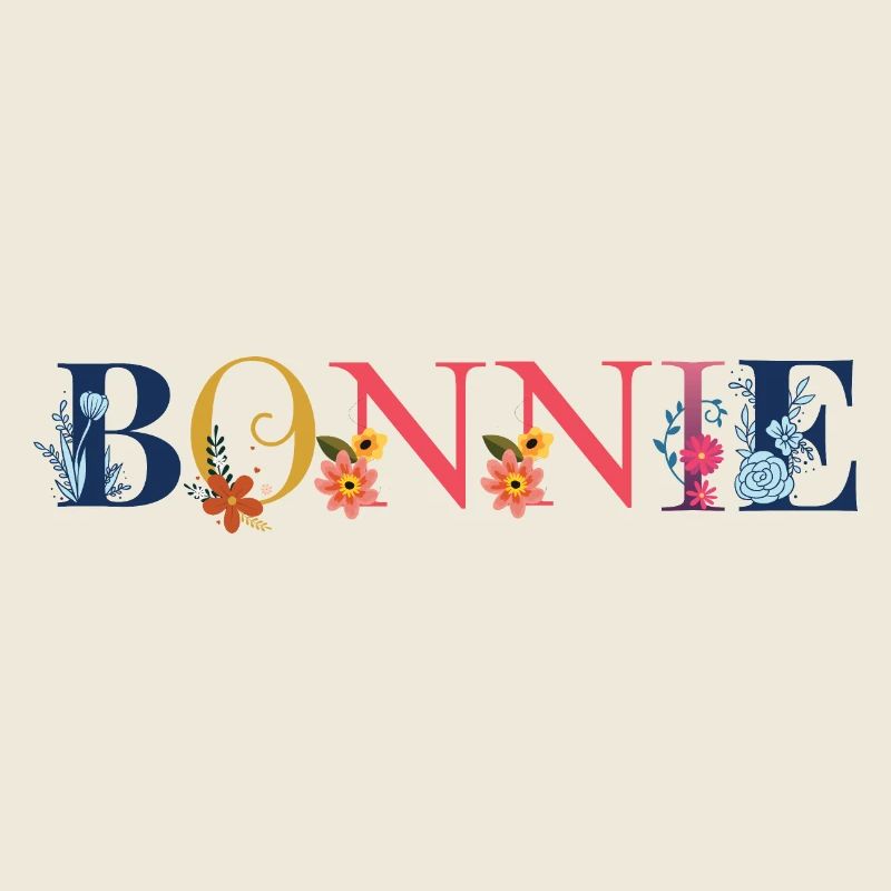 BONNIE Name mit Blumen geschmückt