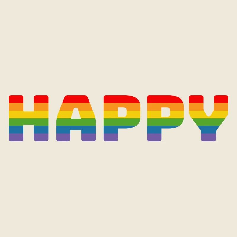 Pride Regenbogen Tshirt happy | LGBT lgbtqi queer