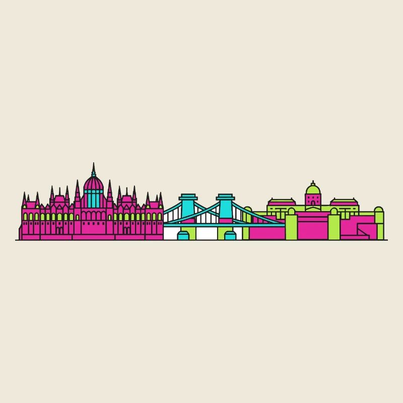 Budapester Stadtskyline-Parlament: Moderne Kunst