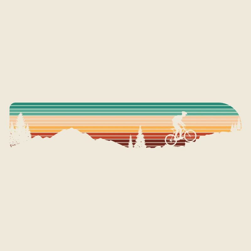 Sunset Mountain Bike Silhouette