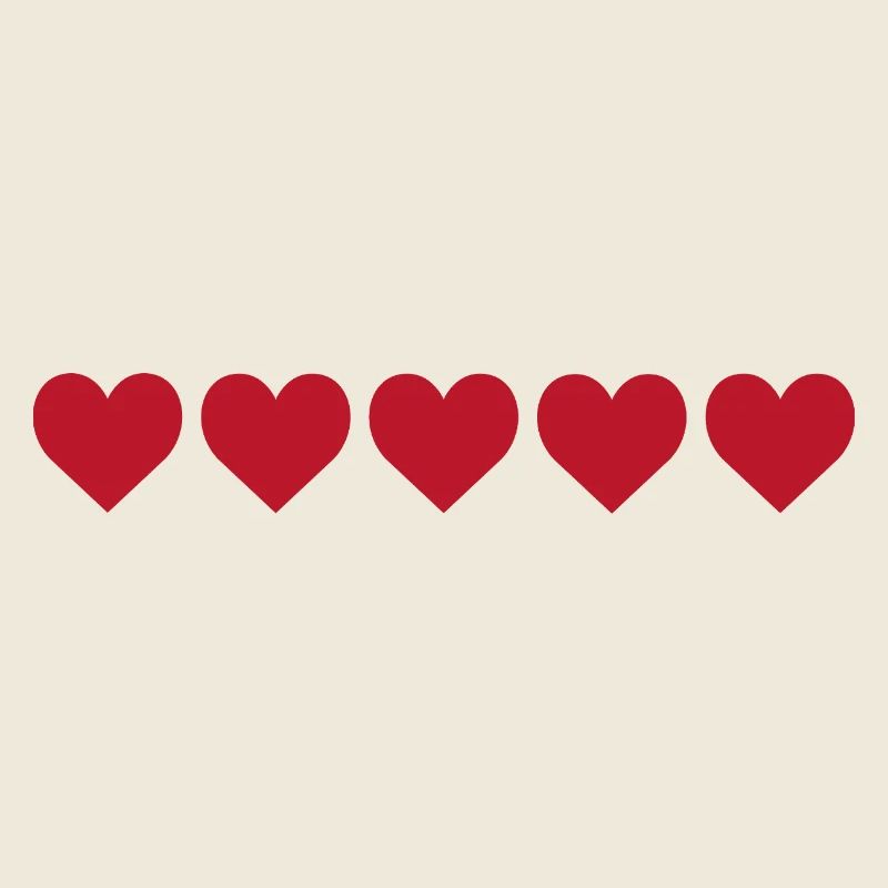 Red hearts in minimalist pattern