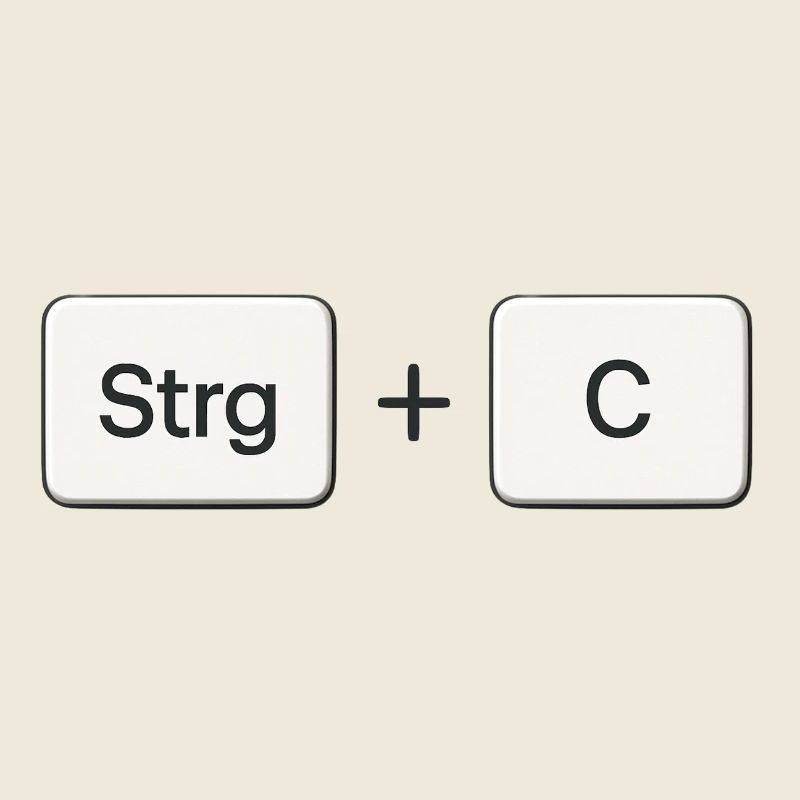 Combinaison de touches Copy Ctrl + C