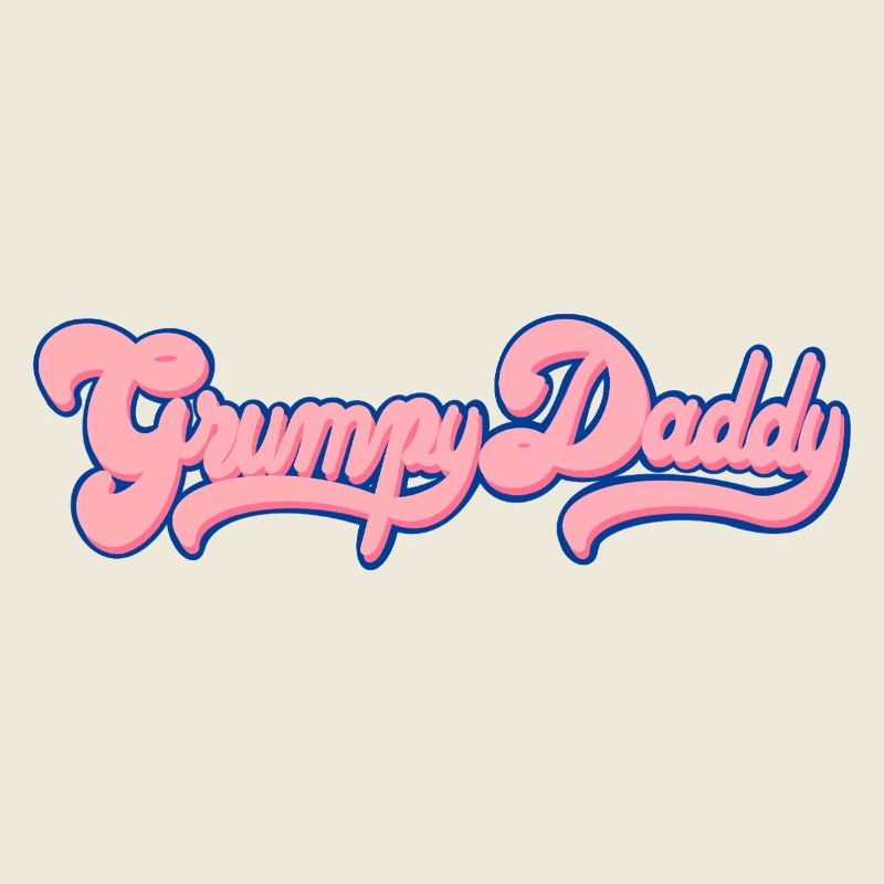 Grumpy Daddy Retro Script - Color "Bubble Gum"